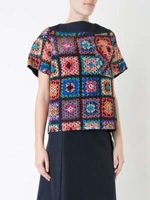 sacai パッチワークデザイン Tシャツ