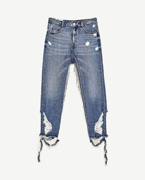 ZARA 新作TRFスリットデニムスカート