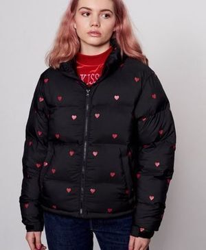 Lazy Oaf ハート柄ダウンジャケット