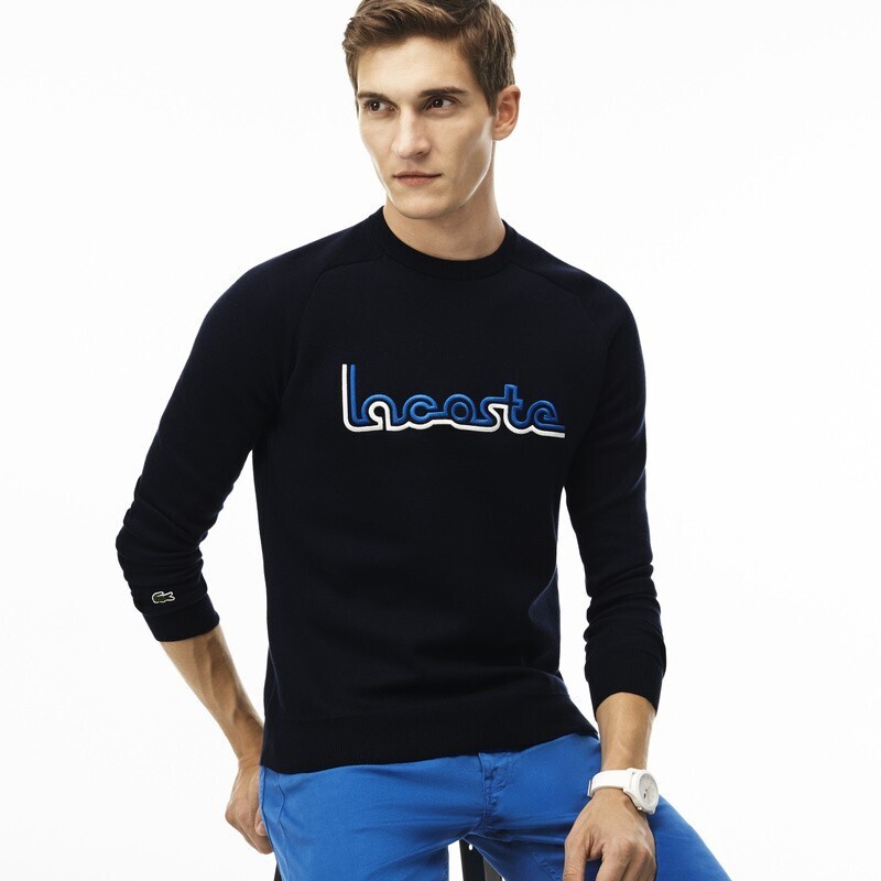 LACOSTE 刺繍プルオーバーニット