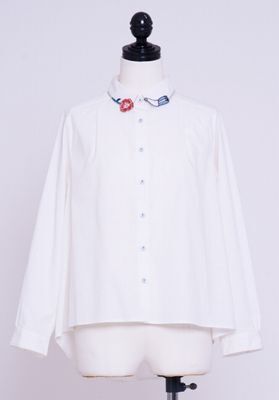 POU DOU DOU 刺繍衿シャツ