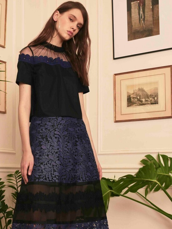 Whole9Yards TULLE TOP WITH COTTON POPLIN