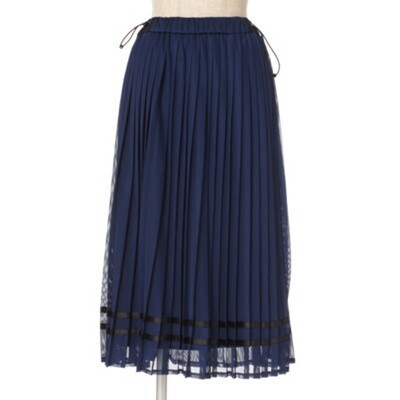 MUVEIL WORK メッシュプリーツスカート