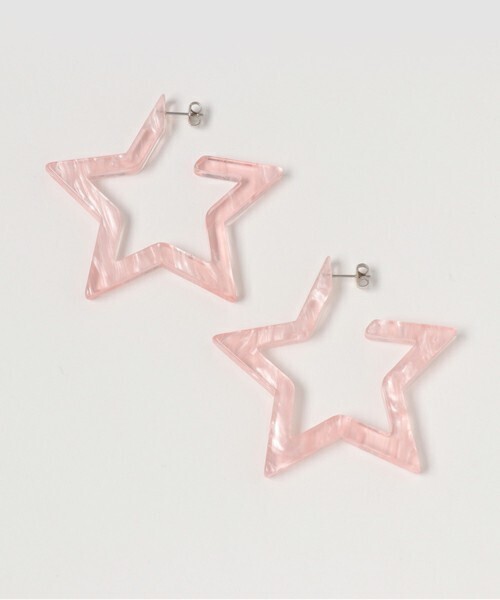 Casselini アクリル星フープピアス