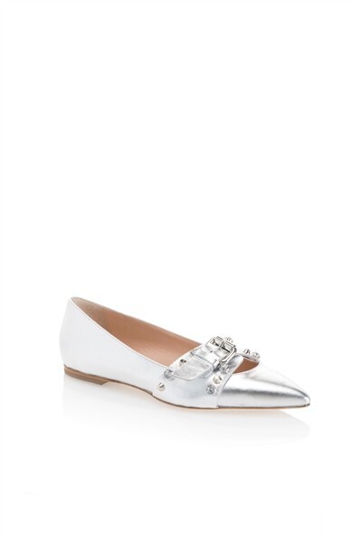 PINKO Laminated leather ballet flats