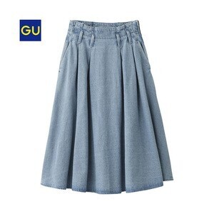 GU デニムフレアスカート