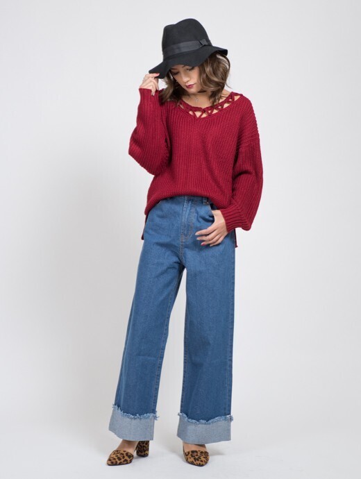 BACKS VカットニットTOPS