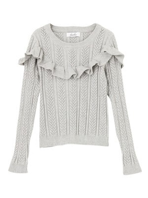 dazzlin アイレットラウンドフリルニット