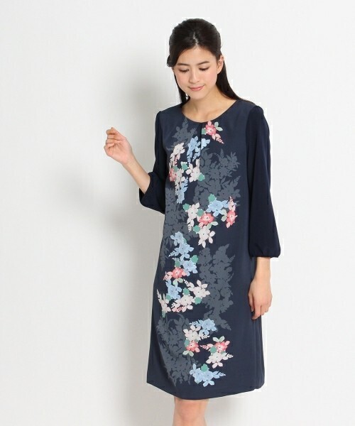 SunaUna 水彩タッチフラワーワンピース
