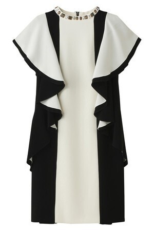 LANVIN en Bleu ビックフリルワンピースホワイト