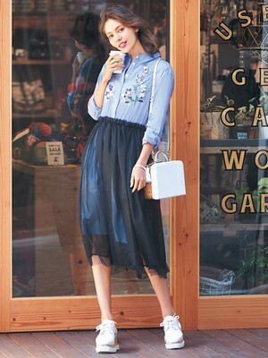 Chesty Embroidery Shirt Onepiece