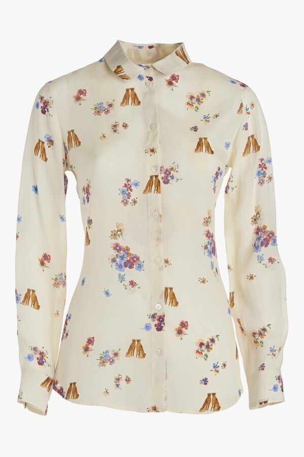 ottod'Ame BASIC BLOUSE IN PRINT SILK BLEND