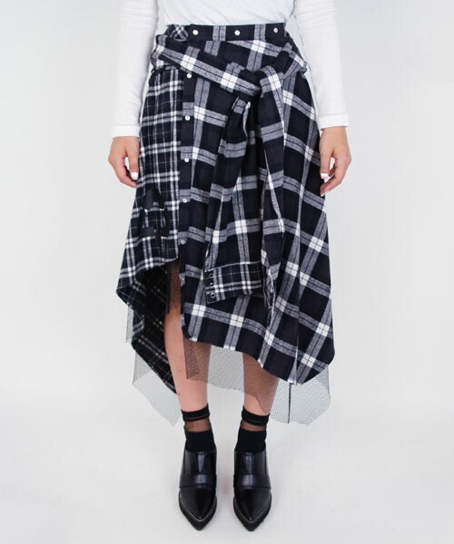 AULA AILA 【16F/W】NEL CHECK SKIRT