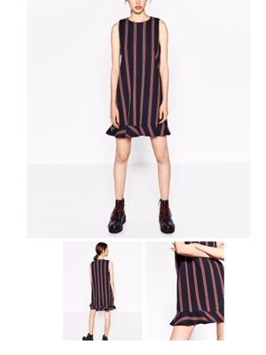 ZARA ストライプ柄ショート丈ワンピース