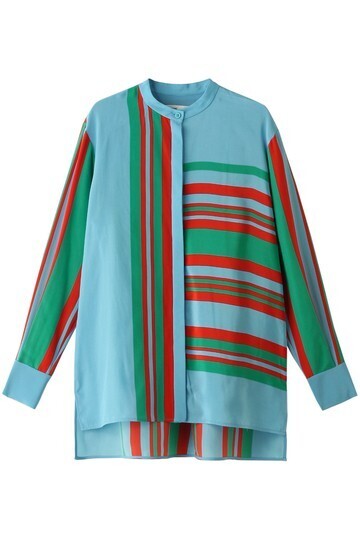DIANE von FURSTENBERG マルチストライプロングブラウス