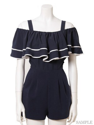 snidel ファッション通販【ファッションウォーカー】 : ワンピース ＞ パイピングオフショルダーロンパース