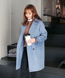 DHOLIC ラグランスリーブダブルボタンコート