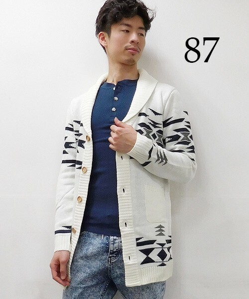 Burner 【06 BURNER SELECT】オルテガ柄ロングショールカーデ