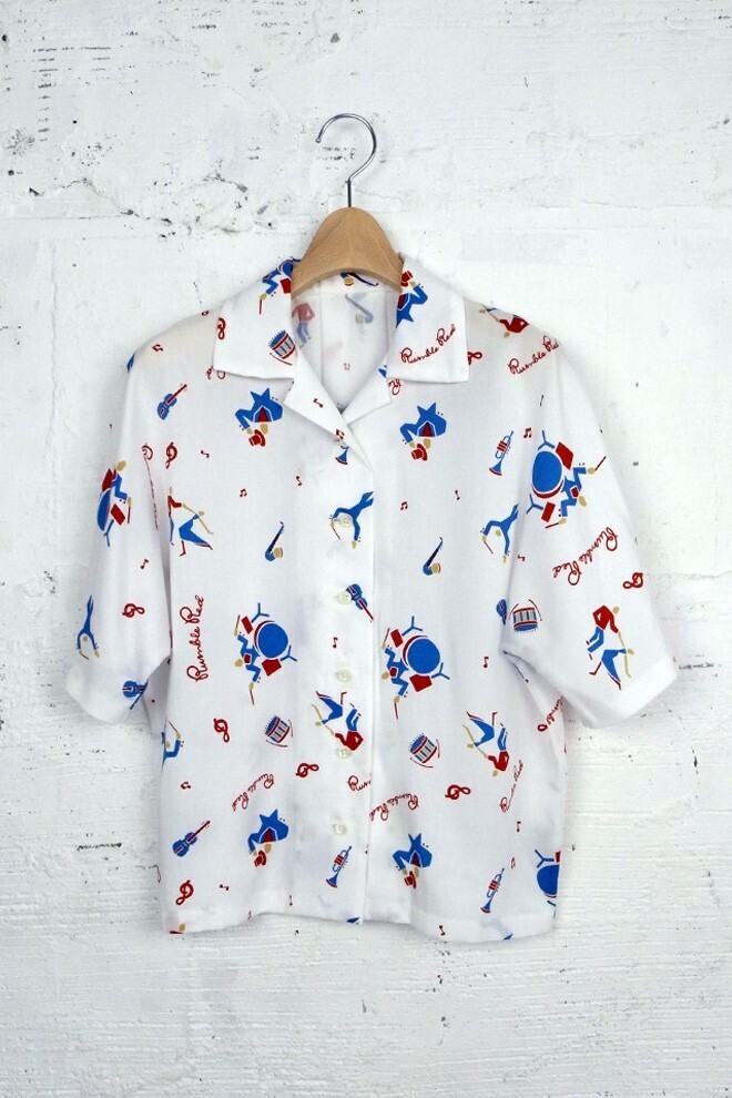 RUMBLE RED Atomic Pattern Blouse