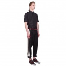 HAIDER ACKERMANN DROPPED CROTCH TROUSERS WITH GROSGRAIN WHITE