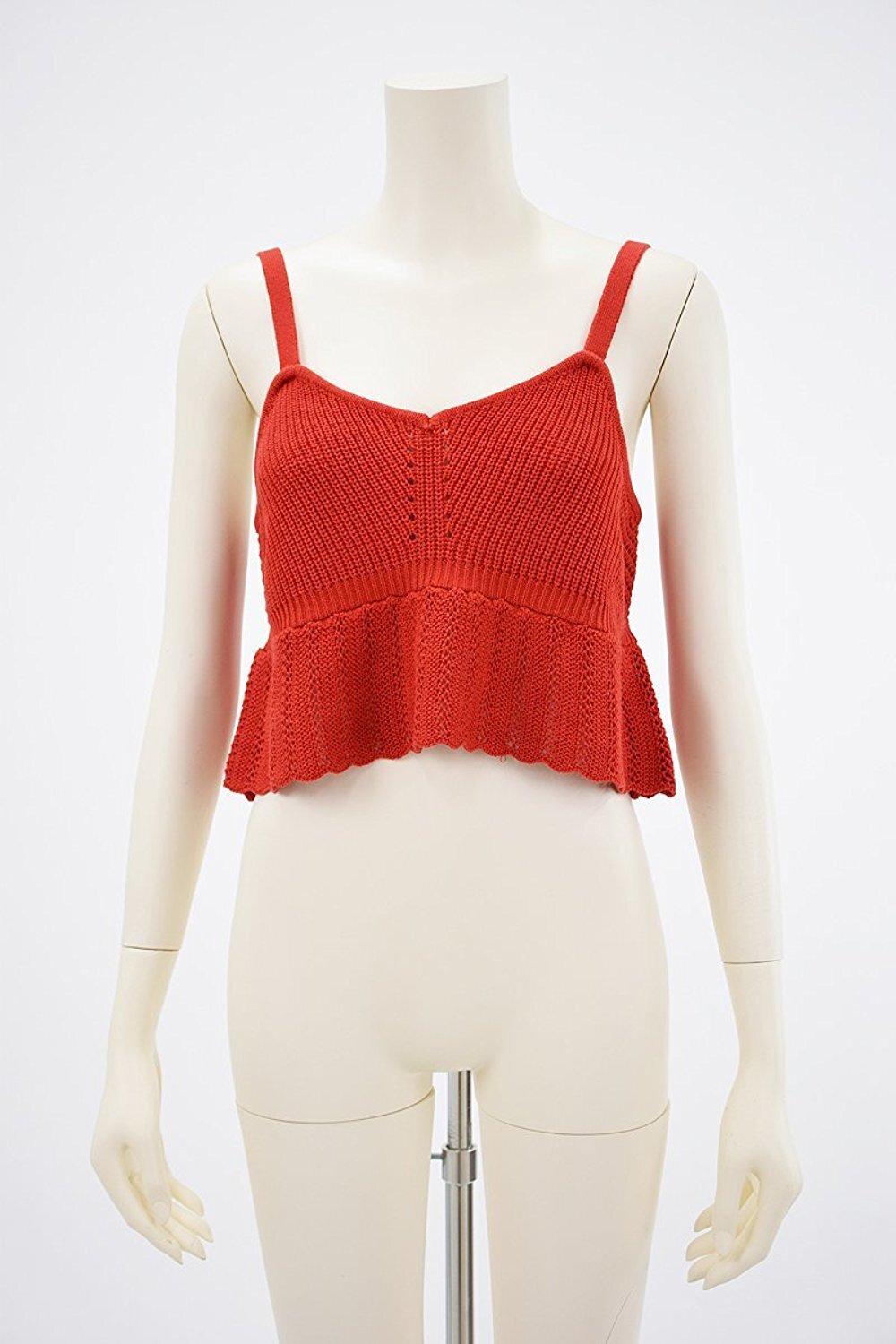 w closet 片畦編み+透かし編みニットビスチェ
