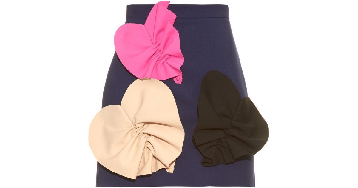 MSGM Oversized-heart appliqué mini skirt