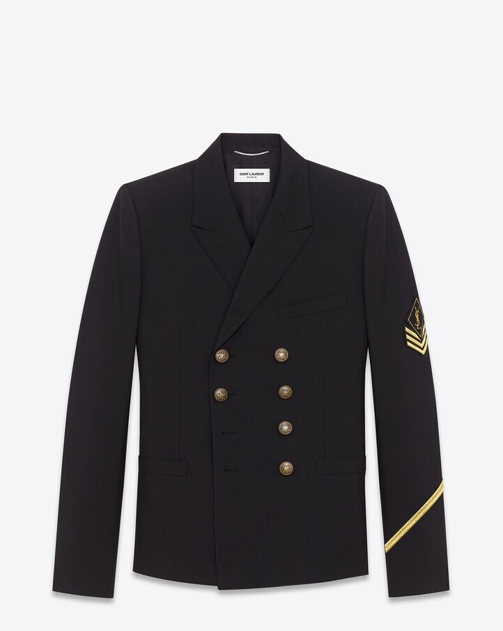 SAINT LAURENT PARIS ダブルブレステッド ミリタリージャケット
