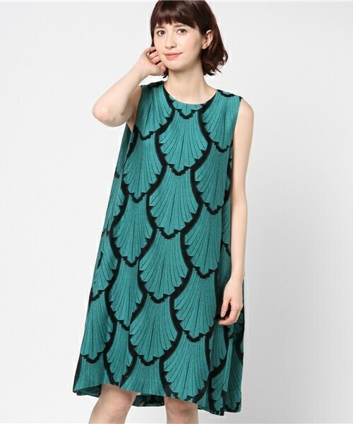 GRACE CONTINENTAL バックドレープジャガードワンピース