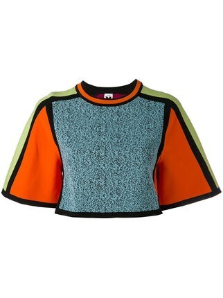M MISSONI cropped colour-block jumper