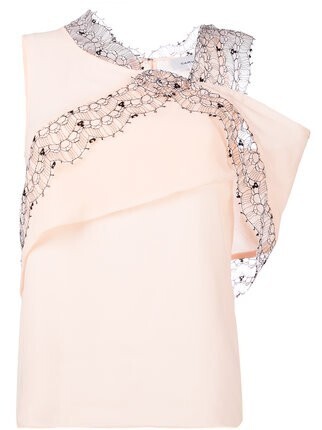 CARVEN レーストリム アシンメトリートップス