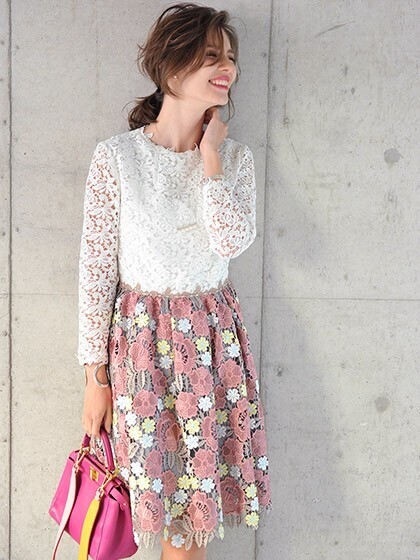 Chesty Original Color Lace Onepiece