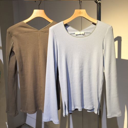 BRISEMY Rib Slit Sleeve Po