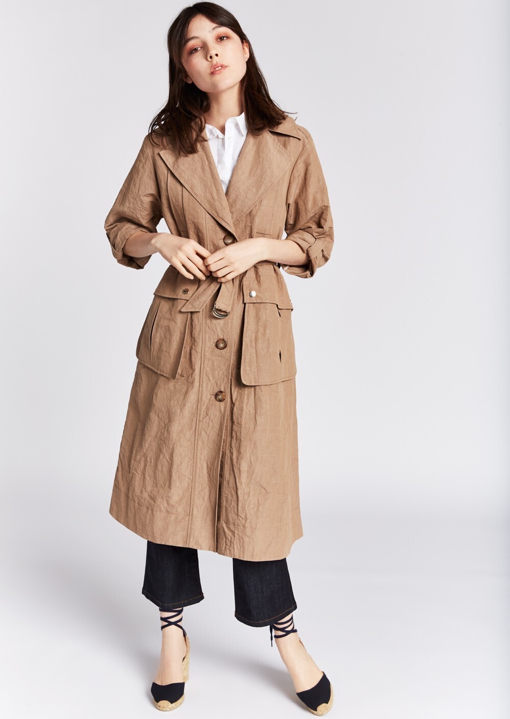 TARA JARMON CAMEL TRENCH COAT