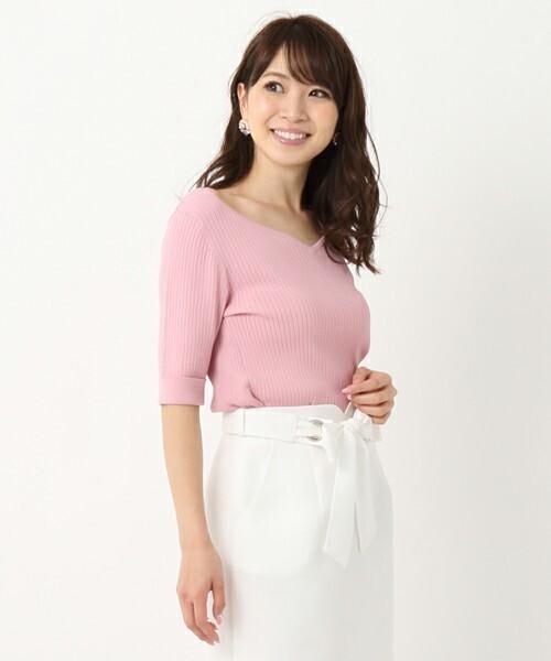 MISCH MASCH バックレースアップ5分袖ニット