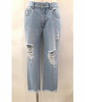 lilLilly テーパードダメージデニムパンツ
