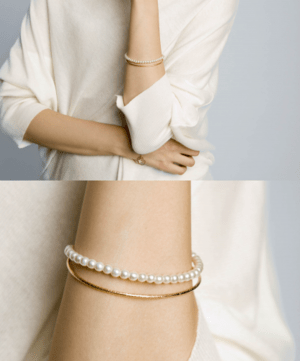 PLAIN CLOTHING パール2連ブレス/16230304
