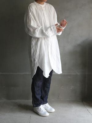Vlas Blomme 平織リネン チュニックシャツ