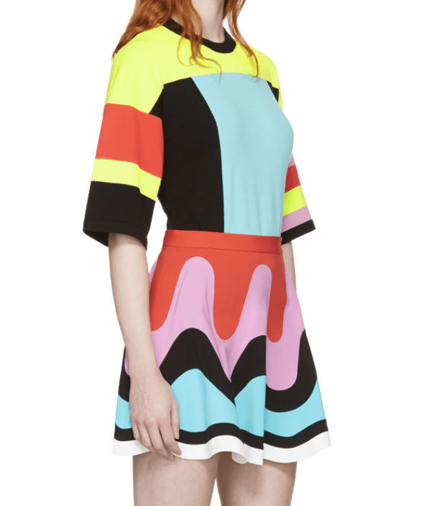 Emilio Pucci マルチカラー カラーブロック ウェーブ ミニスカート