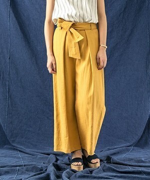 URBAN RESEARCH WORK NOT WORK ウエストリボンタックワイドパンツ