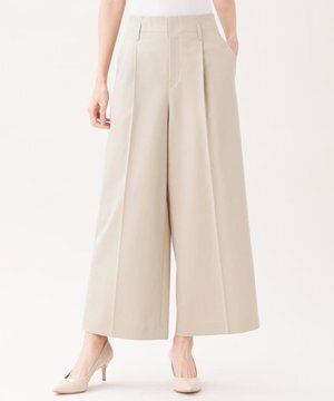 23区 コンパクトダブルクロスストレッチ ワイドパンツ