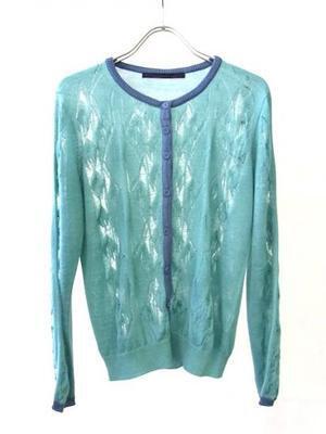 NAVY.WO 透かし編み デザインカーディガン〈ショート丈〉