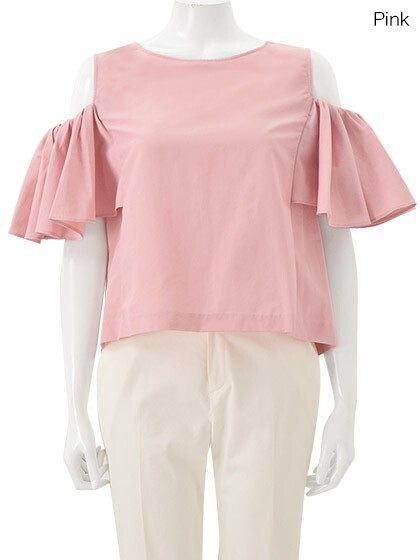 Chesty Open Shoulder Color Tops