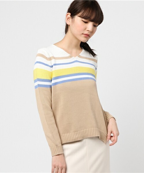 HUMAN WOMAN カラーブロックニット