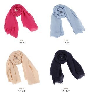 kirakiraShop プリーツ加工ふんわり大判カラーストール