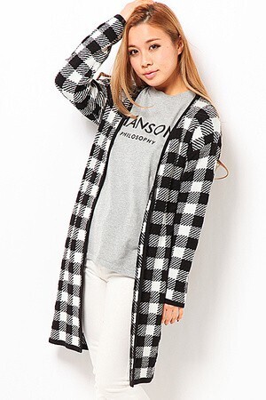 moussy ギンガムチェック カーディガンK