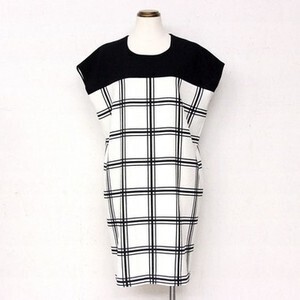 gracis 配色切替えチェック柄ワンピース