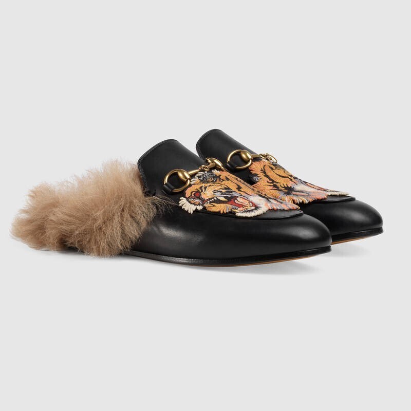 GUCCI 〔プリンスタウン〕 レザー スリッパ