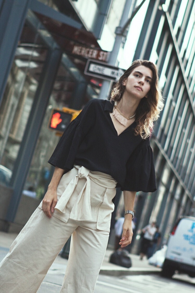 BRISEMY dry campus wide belt pants