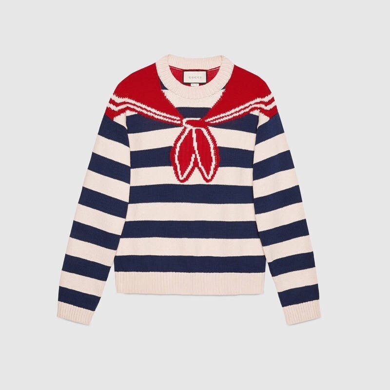 GUCCI バンダナ トロンプルイユ インターシャ セーター