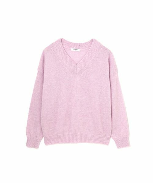 NATURAL BEAUTY BASIC 撚り杢Vネックニット
